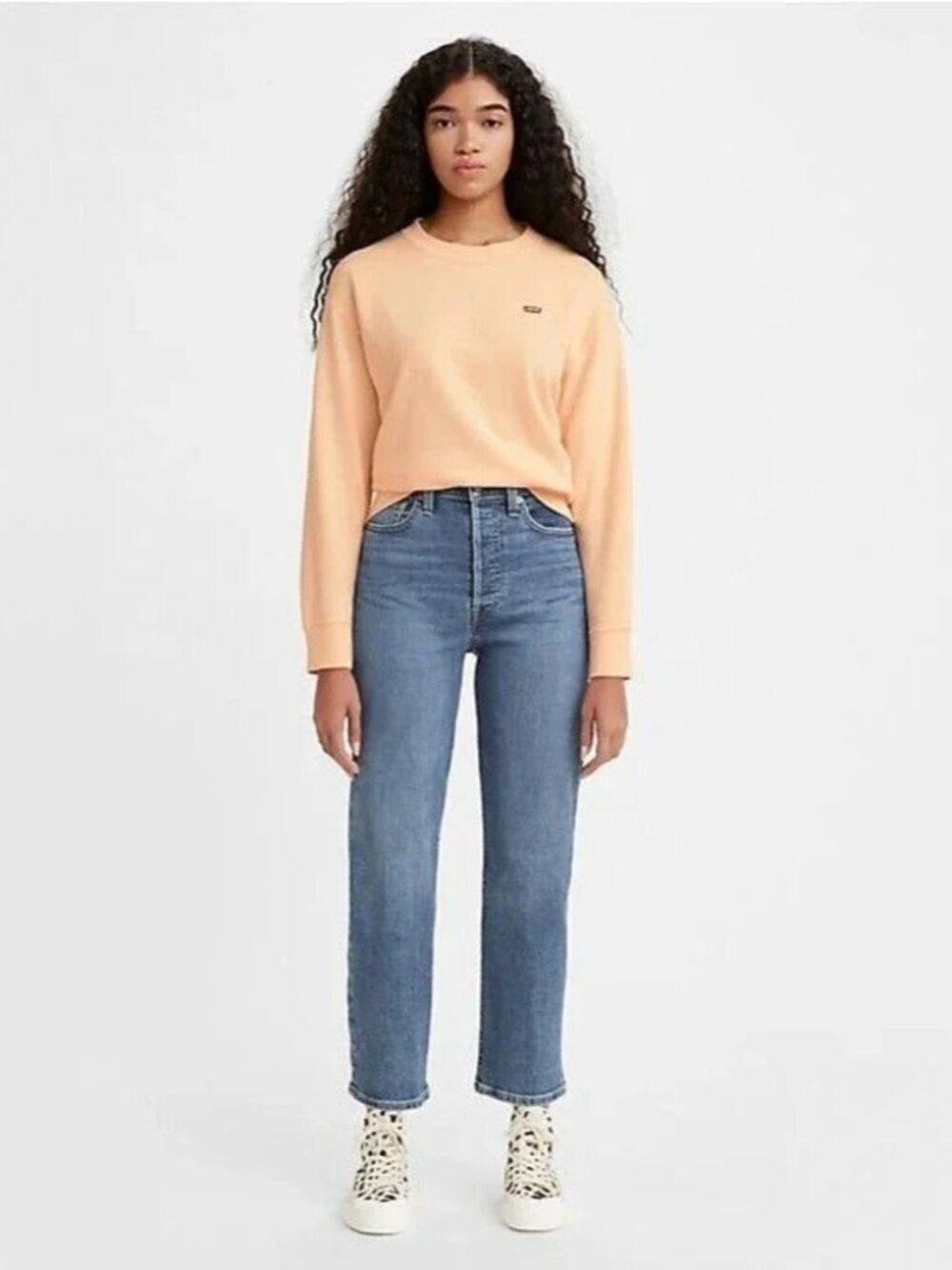 Levi’s 72693-0121 Ribcage Straight Ankle Button Fly Medium Wash Jeans 29 High